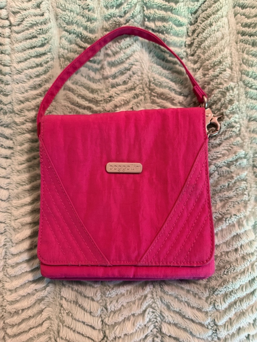Baggallini Pink Divided Compact Crossbody Bag (missing crossbody strap)